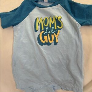 Okie Dokie Blue and White Baby Onesie